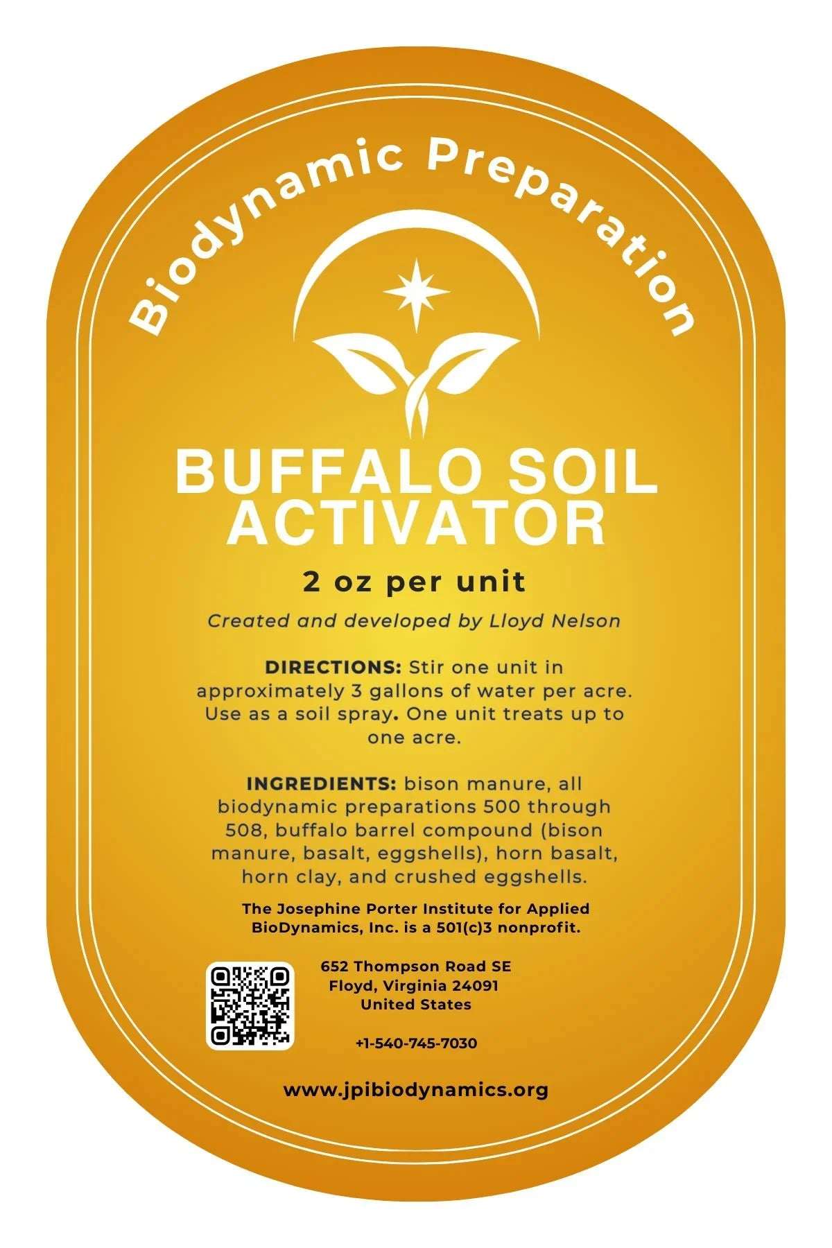 Biodynamic All-in-One Buffalo Soil Activator (BSA) - The Josephine Porter Institute