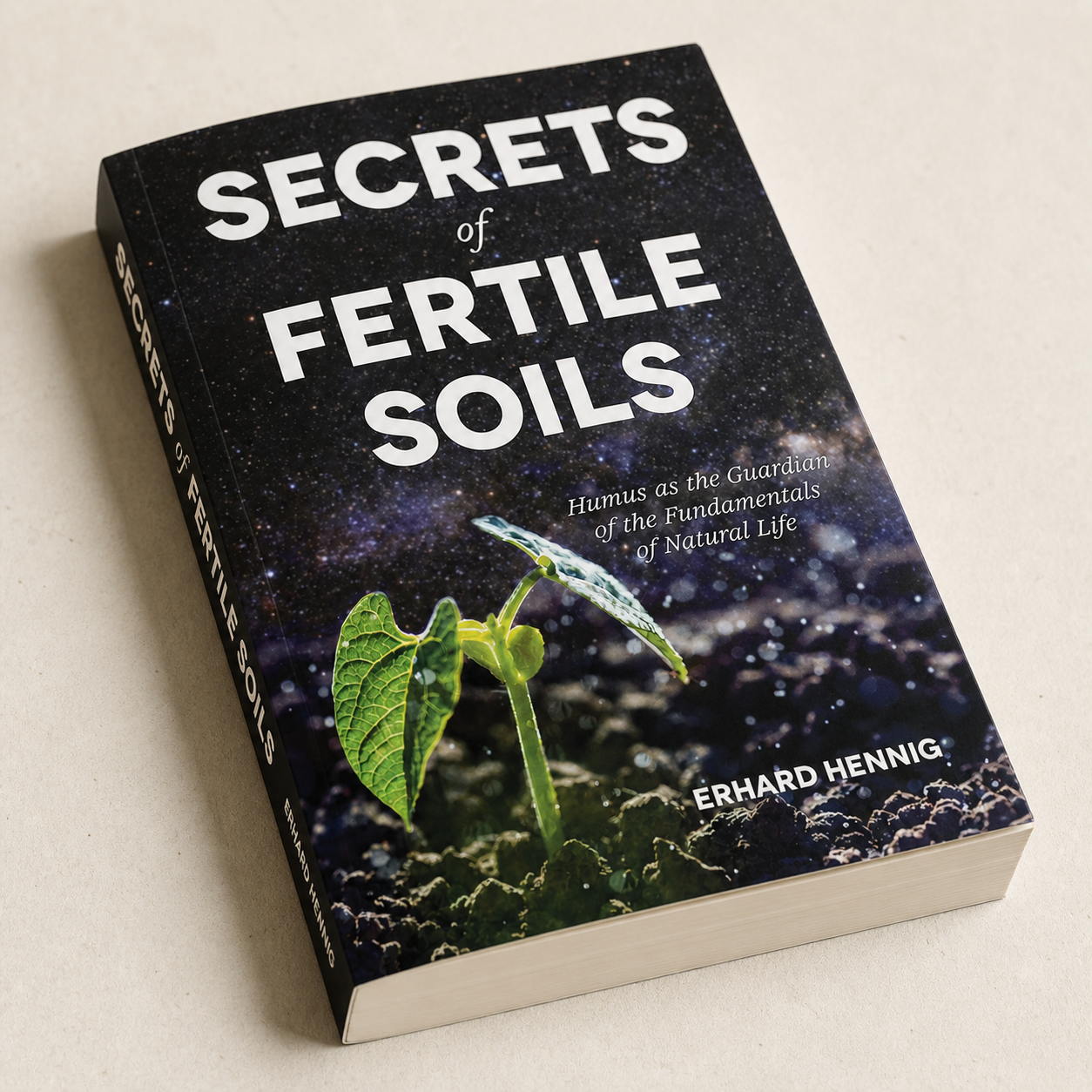 Secrets of Fertile Soils paperback cover, binding, and page-edge detail