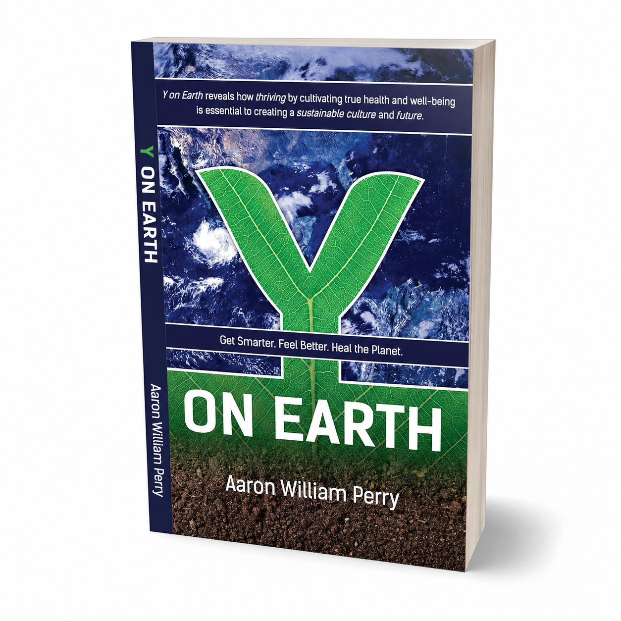 Y On Earth shown as a clean three-quarter substantial paperback product view on white, accurately proportioned for 546 pages