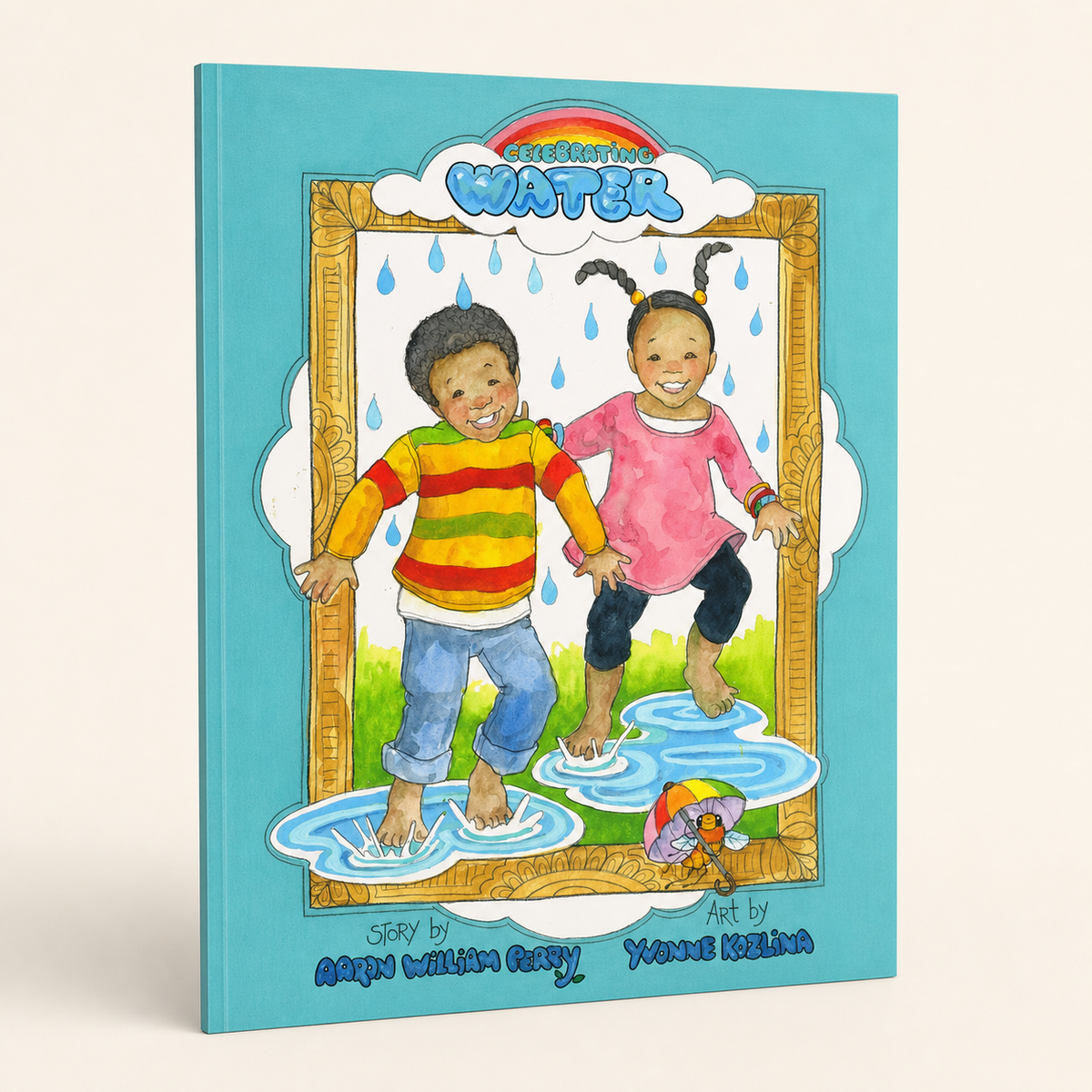 Celebrating Water 50-page large-format thin paperback, three-quarter front view