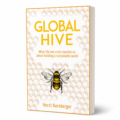 Global Hive by Horst Kornberger shown as a clean three-quarter paperback product view on white, accurately proportioned for 204 pages
