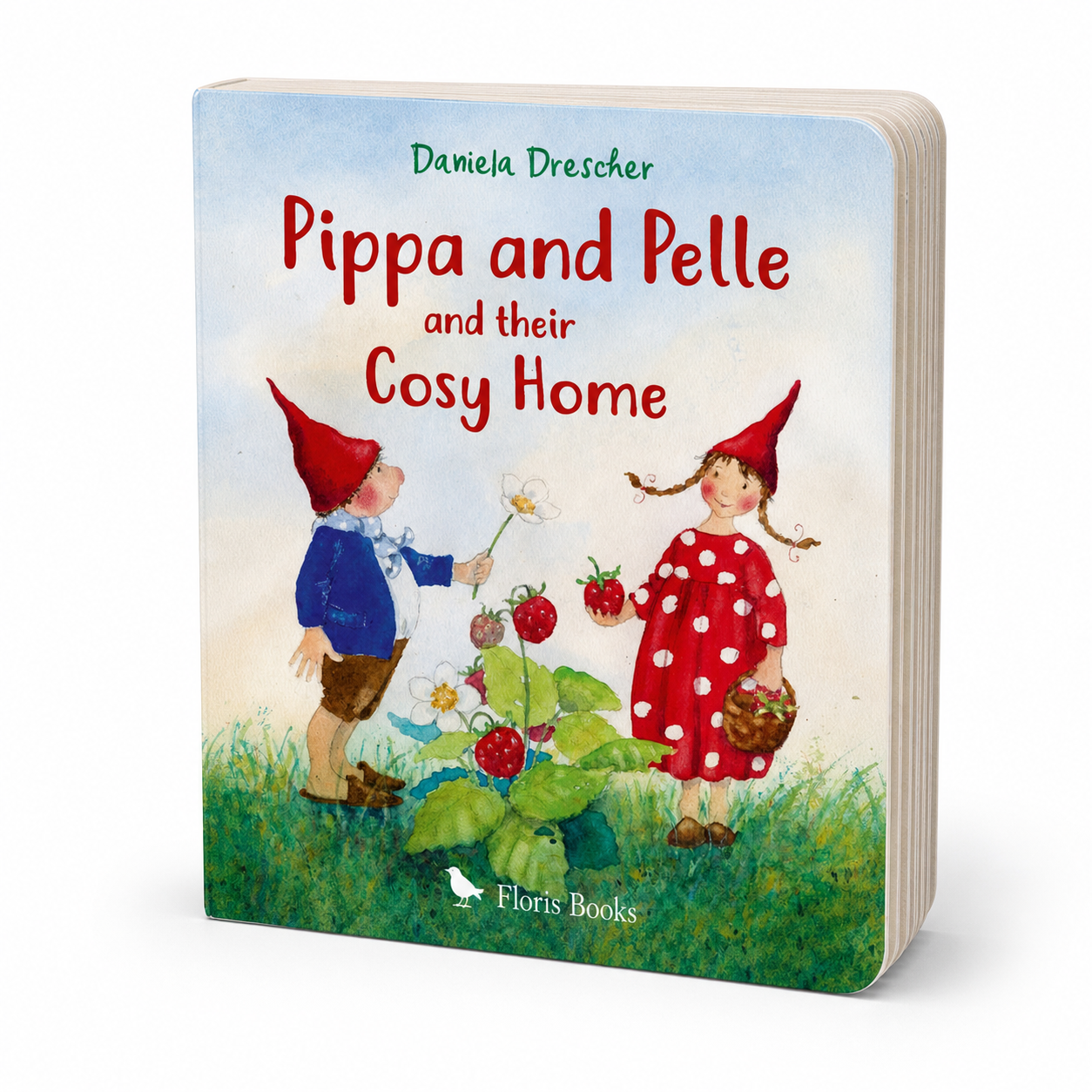 Pippa and Pelle and Their Cosy Home shown as a clean three-quarter rigid board book product view on white, accurately proportioned for 12 board pages