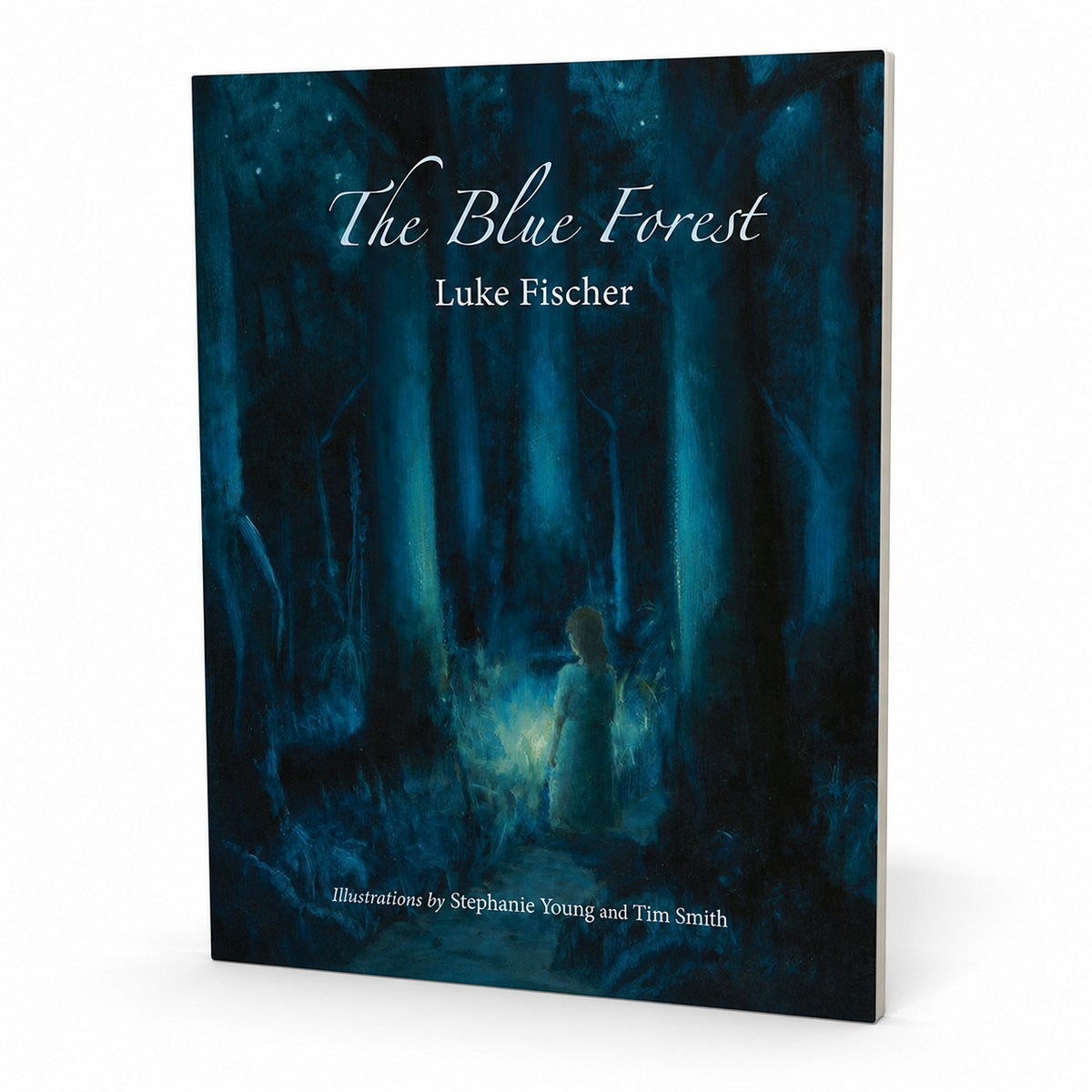The Blue Forest by Luke Fischer shown as a clean near-flat paperback product view on white, accurately proportioned for 48 pages