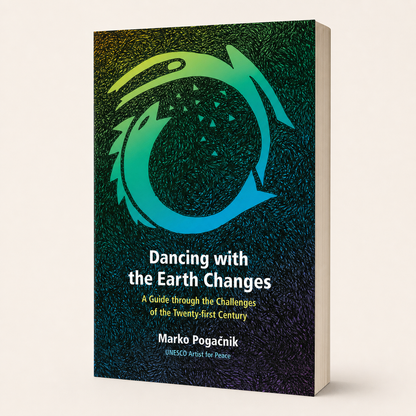 Dancing with the Earth Changes — 184-page French-flap paperback studio view