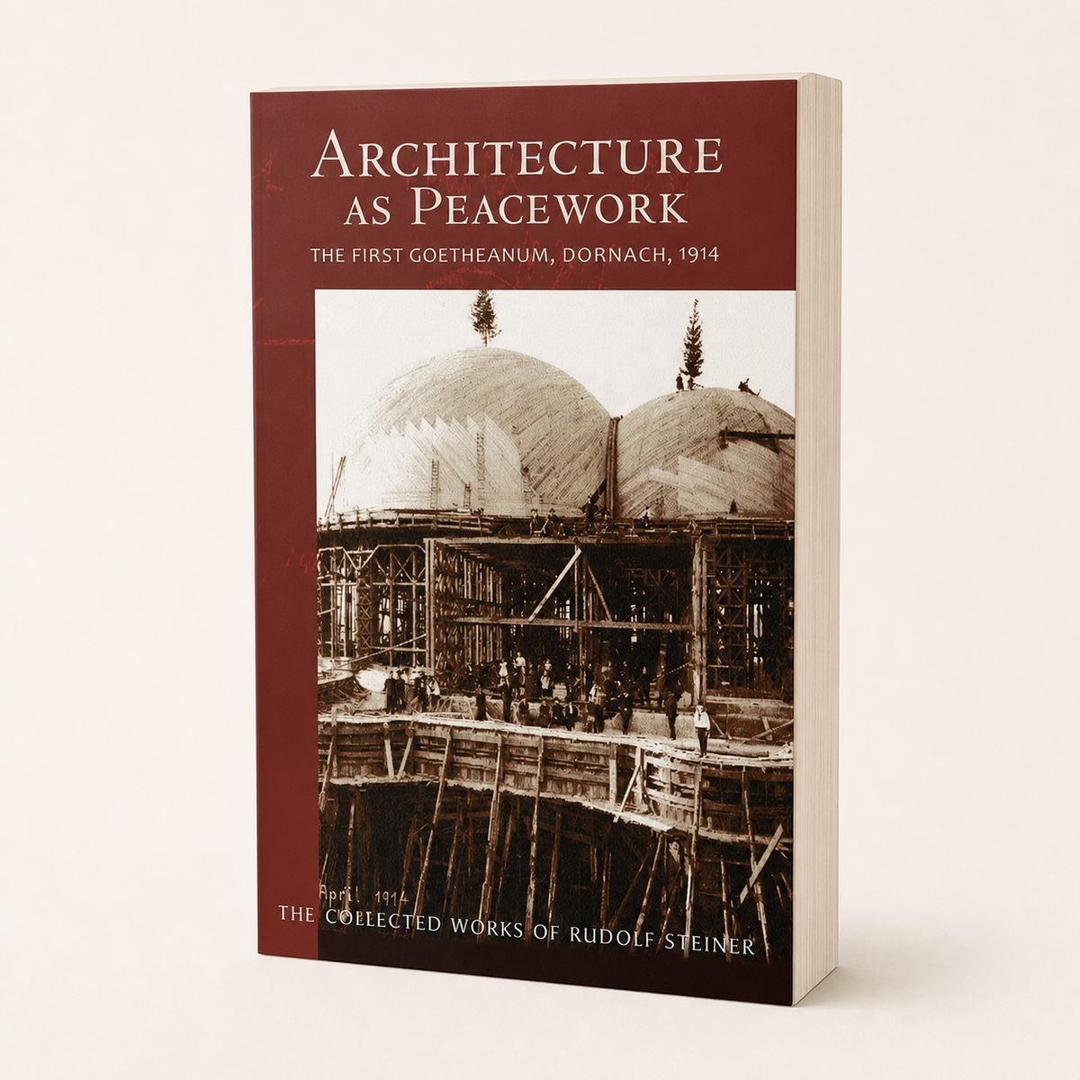 Architecture as Peacework — 196-page tall paperback, three-quarter product view