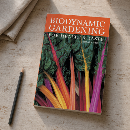 Biodynamic Gardening: For Health and Taste — 144-page paperback in a natural reading-desk view