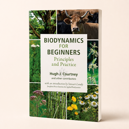 Biodynamics for Beginners paperback by Hugh J. Courtney on a clean studio background