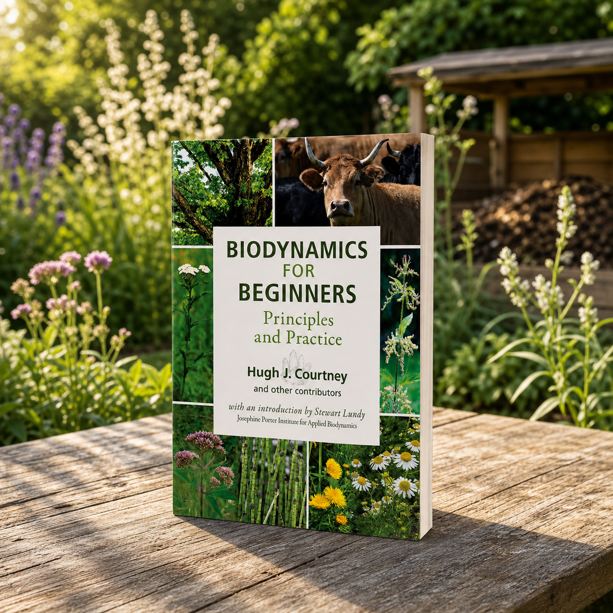 Biodynamics for Beginners paperback in a garden and compost setting