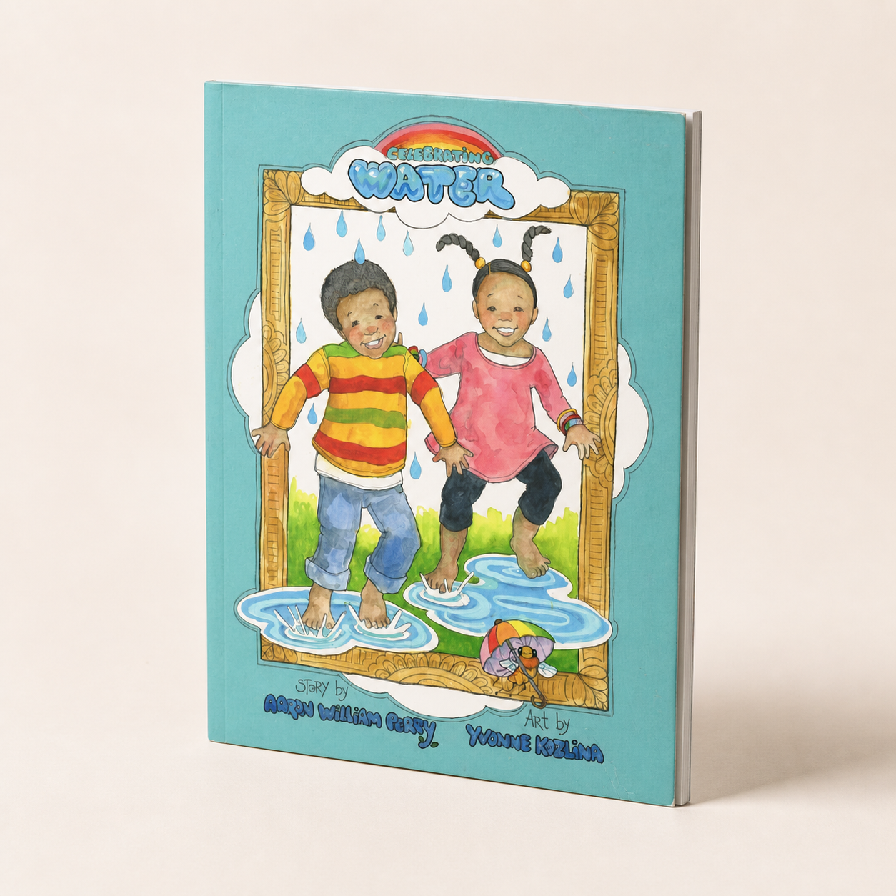 Celebrating Water by Aaron William Perry and Yvonne Kozlina — 50-page large-format thin paperback fore-edge view