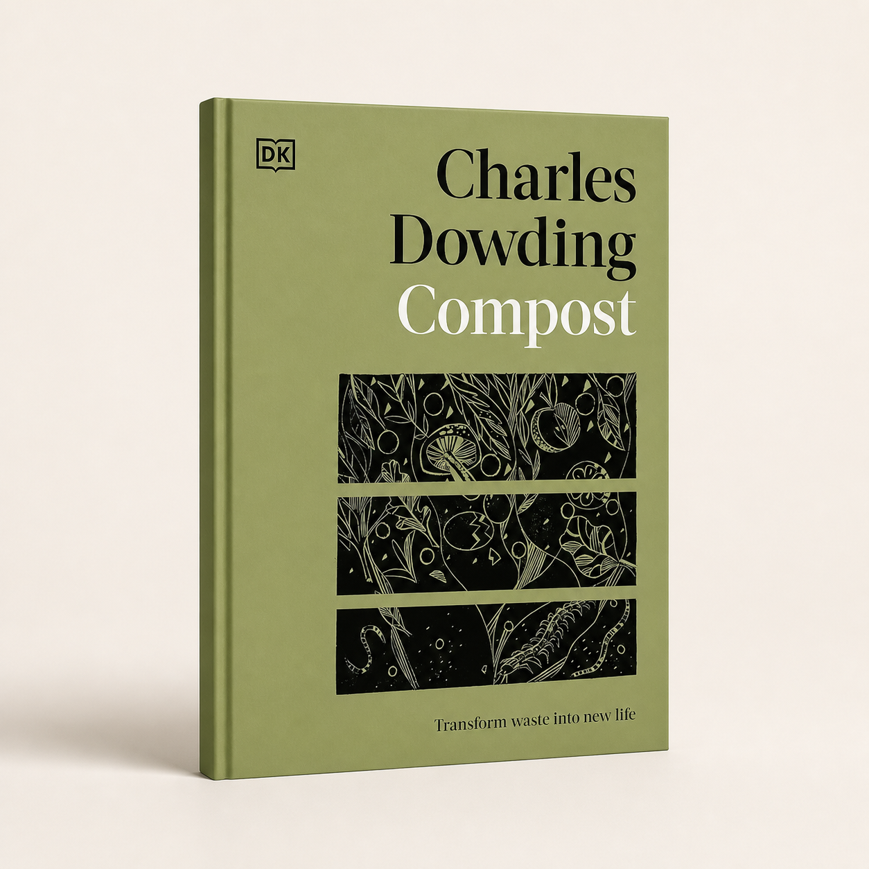 Compost by Charles Dowding 144-page hardback, three-quarter front view