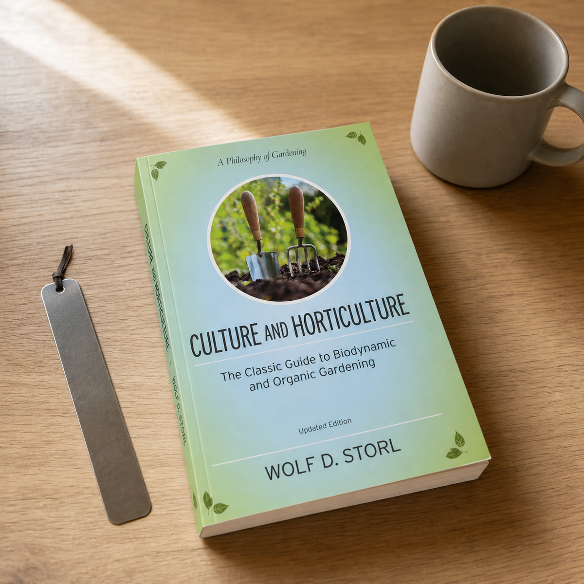Culture and Horticulture paperback on a naturally lit reading table