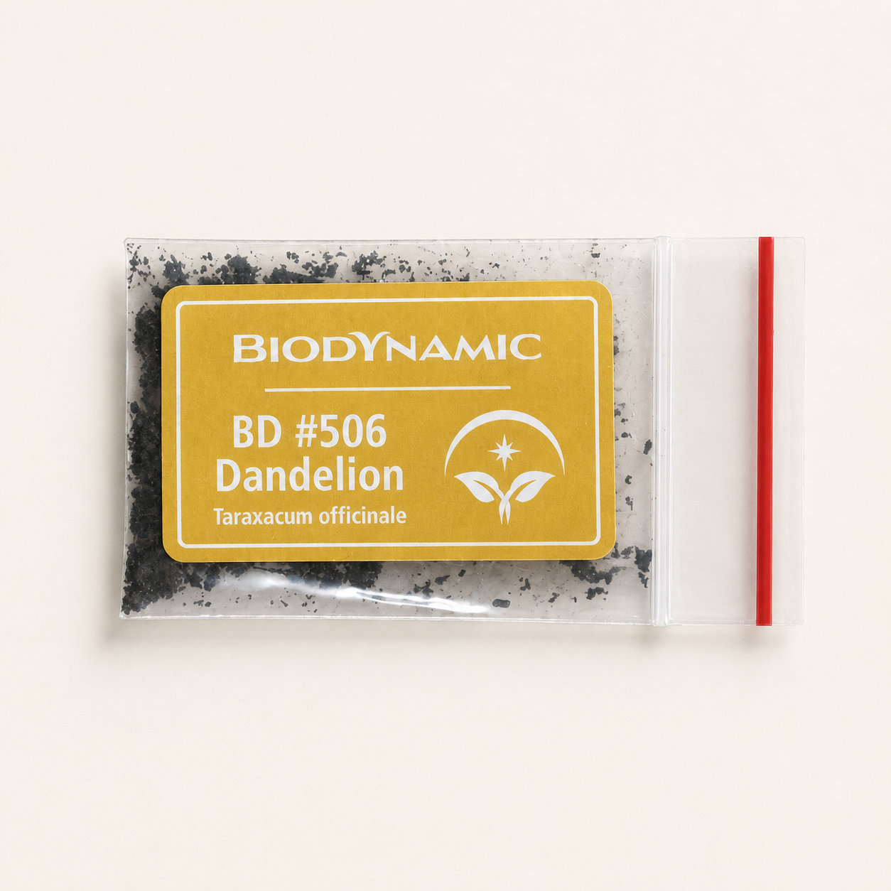 Biodynamic BD 506 Dandelion Preparation package on a clean studio background
