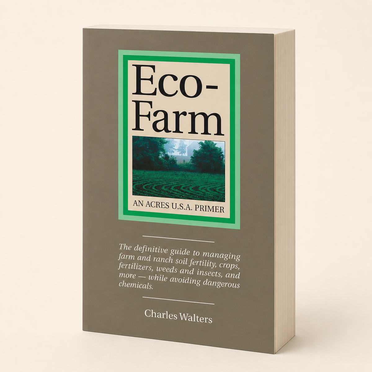 Eco-Farm — 449-page, 32 mm substantial paperback, three-quarter product view