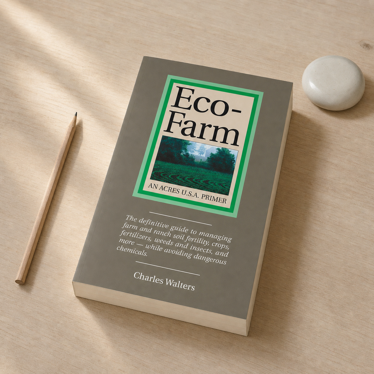 Eco-Farm — 449-page, 32 mm paperback in a natural reading-desk view