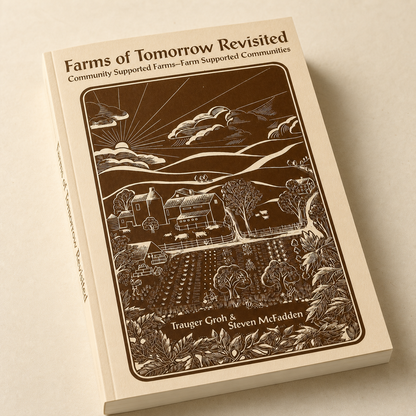 Farms of Tomorrow Revisited paperback cover, binding, and page-edge detail