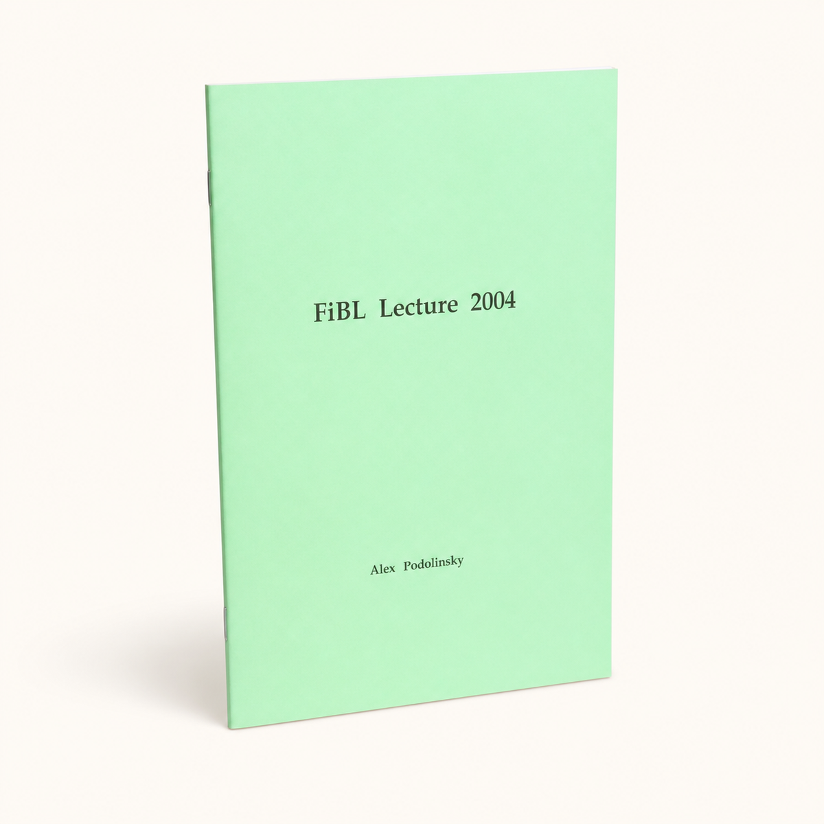 FiBL Lecture 2004 39-page A4 booklet, thin three-quarter front view