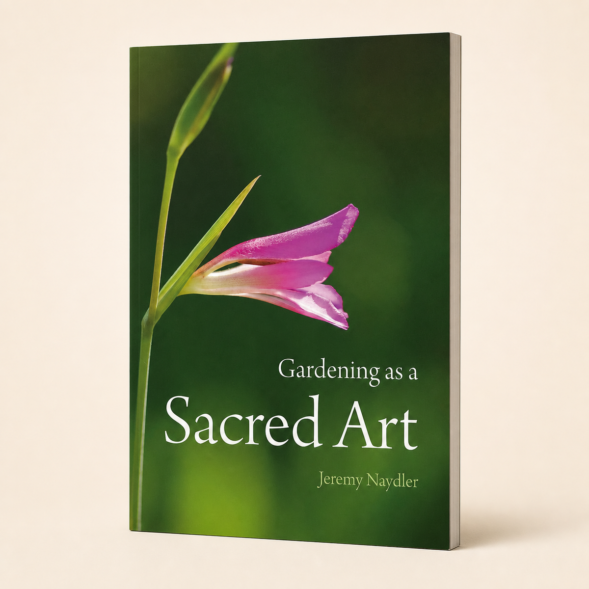 Gardening as a Sacred Art — accurate 128-page very slim paperback three-quarter view