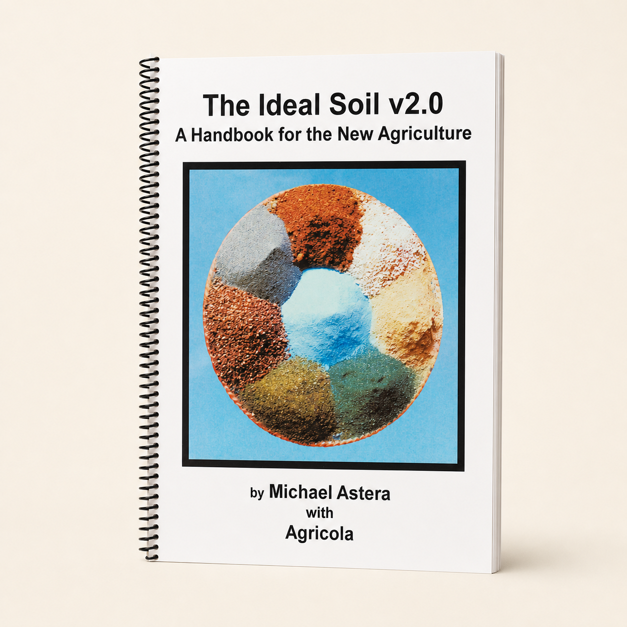 The Ideal Soil v2.0 spiral-bound handbook, three-quarter front view