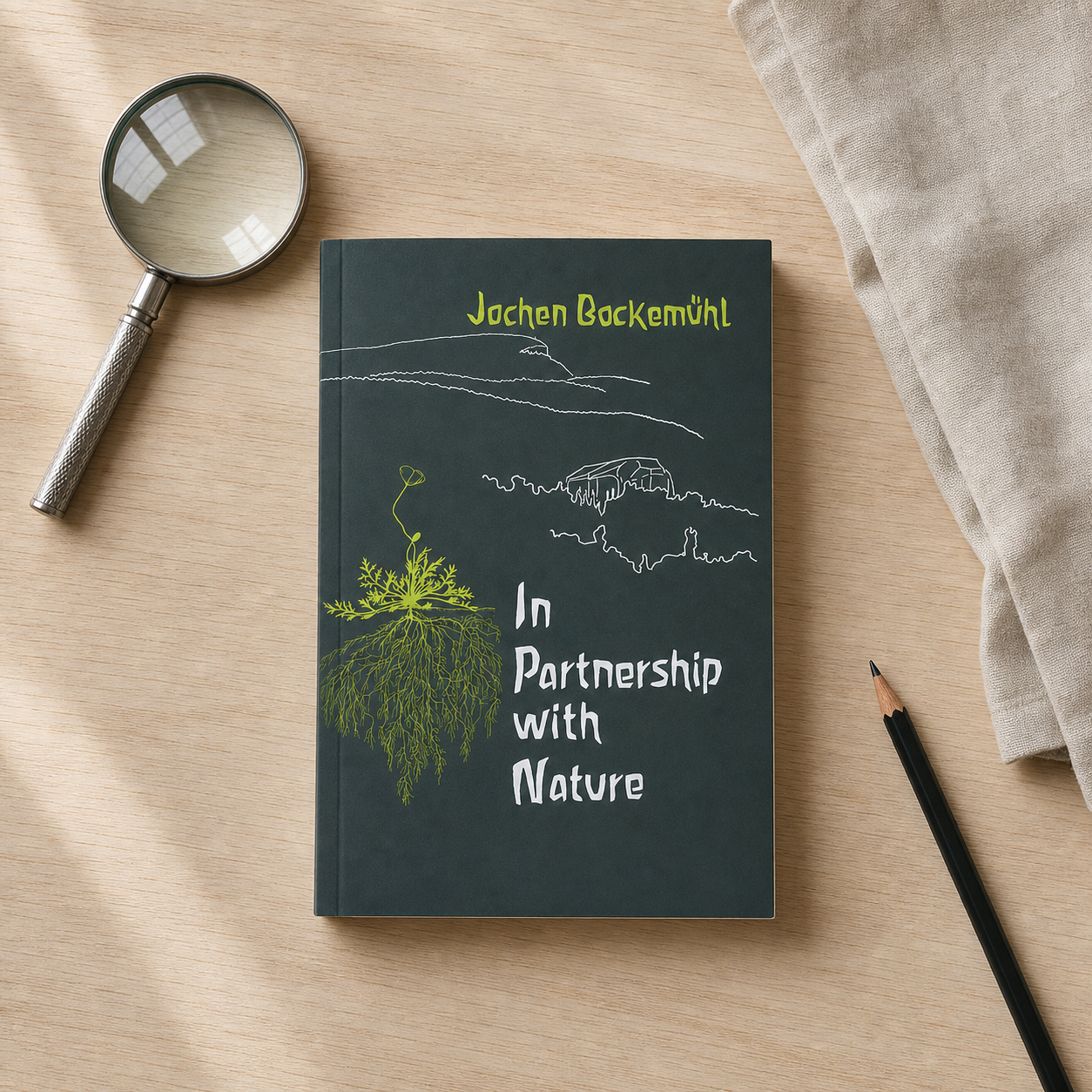 In Partnership with Nature paperback on a neutral study table