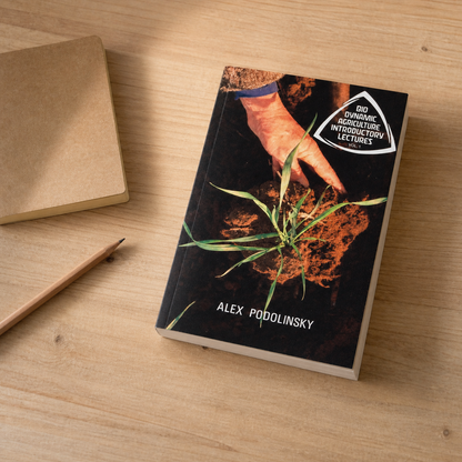 Biodynamic Agriculture Introductory Lectures Vol. 1 paperback on a naturally lit reading table