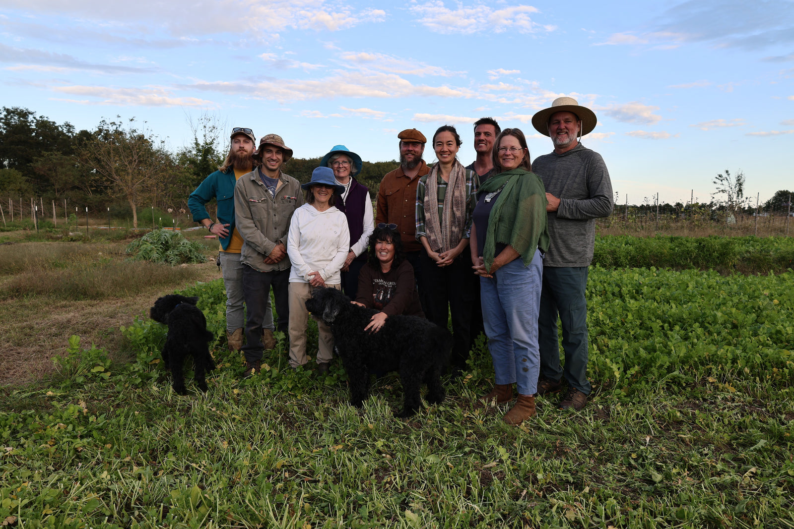 A JPI community group gathered together in the field