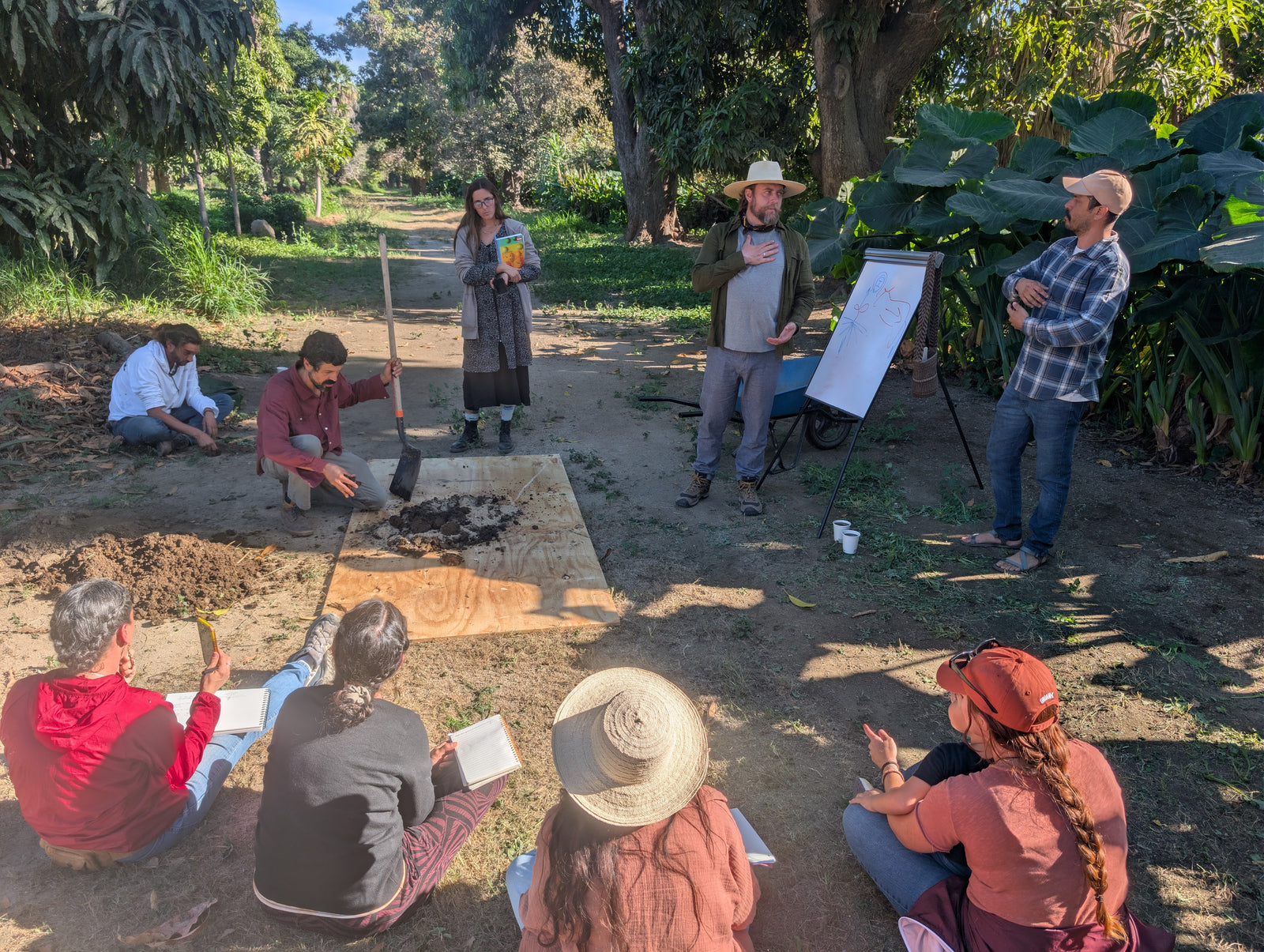 An outdoor biodynamic workshop with community participants
