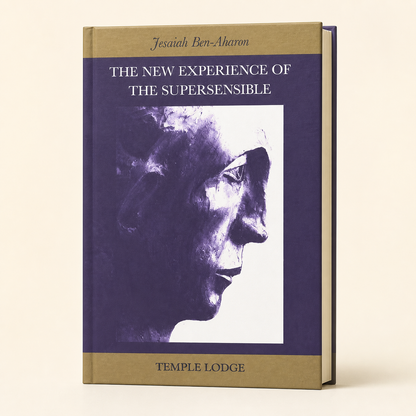 The New Experience of the Supersensible — edition-matched 244-page hardcover three-quarter view; depth conservatively estimated