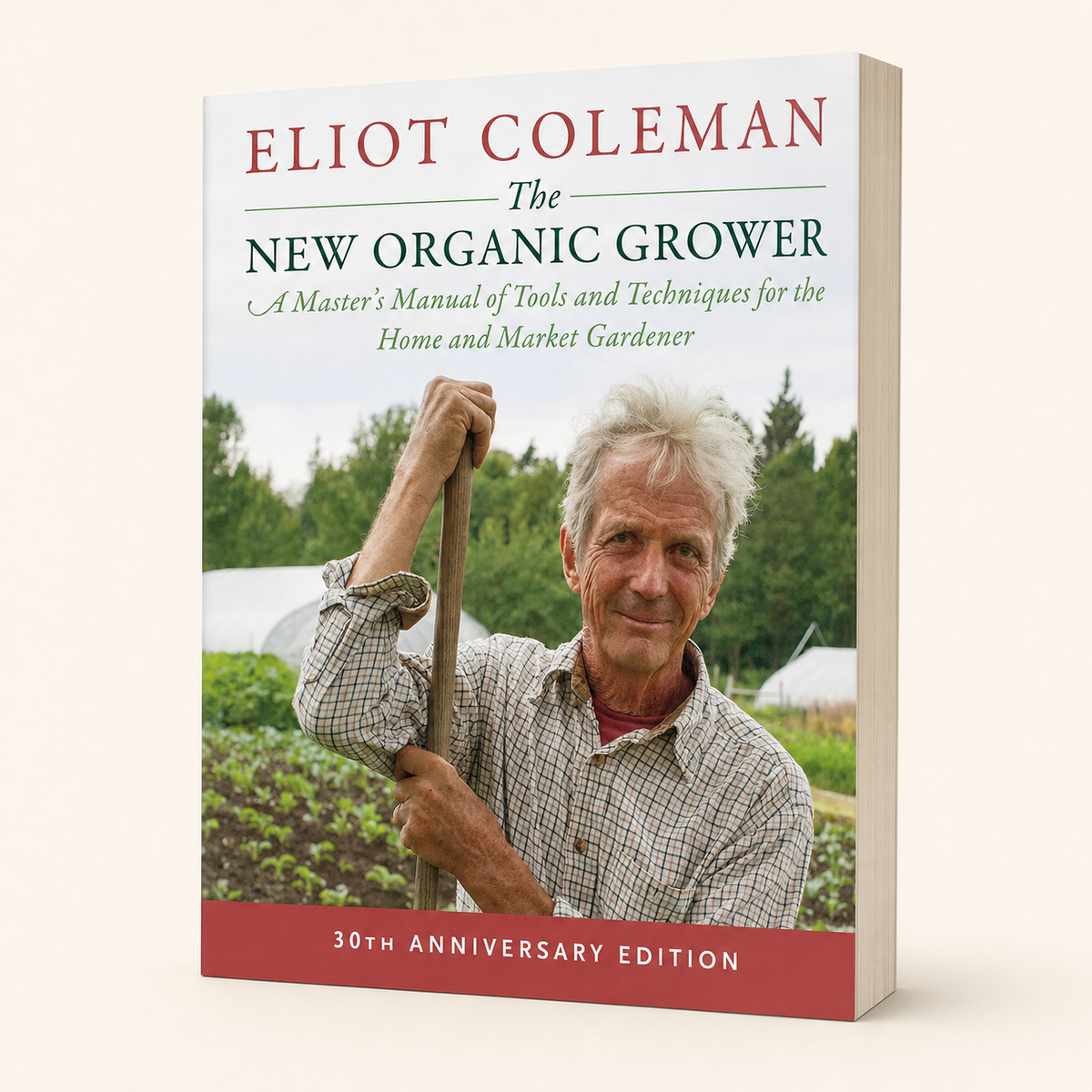 The New Organic Grower paperback, three-quarter front view