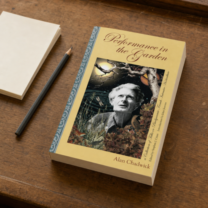 Performance in the Garden — 342-page paperback in a natural reading-desk view