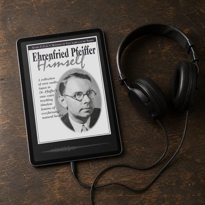 Ehrenfried Pfeiffer Himself — digital audiobook displayed on a tablet with headphones
