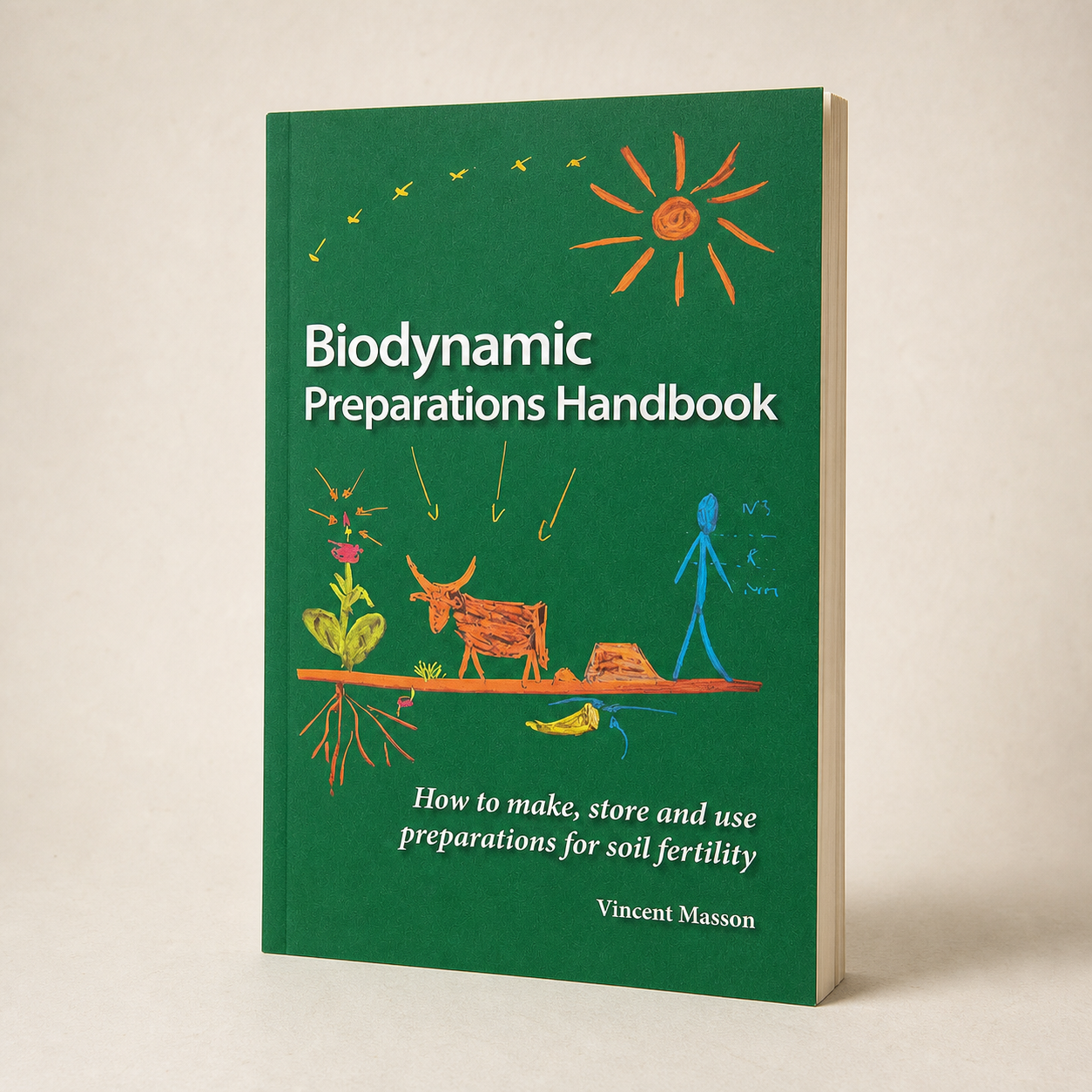 Biodynamic Preparations Handbook paperback on a softly lit off-white background