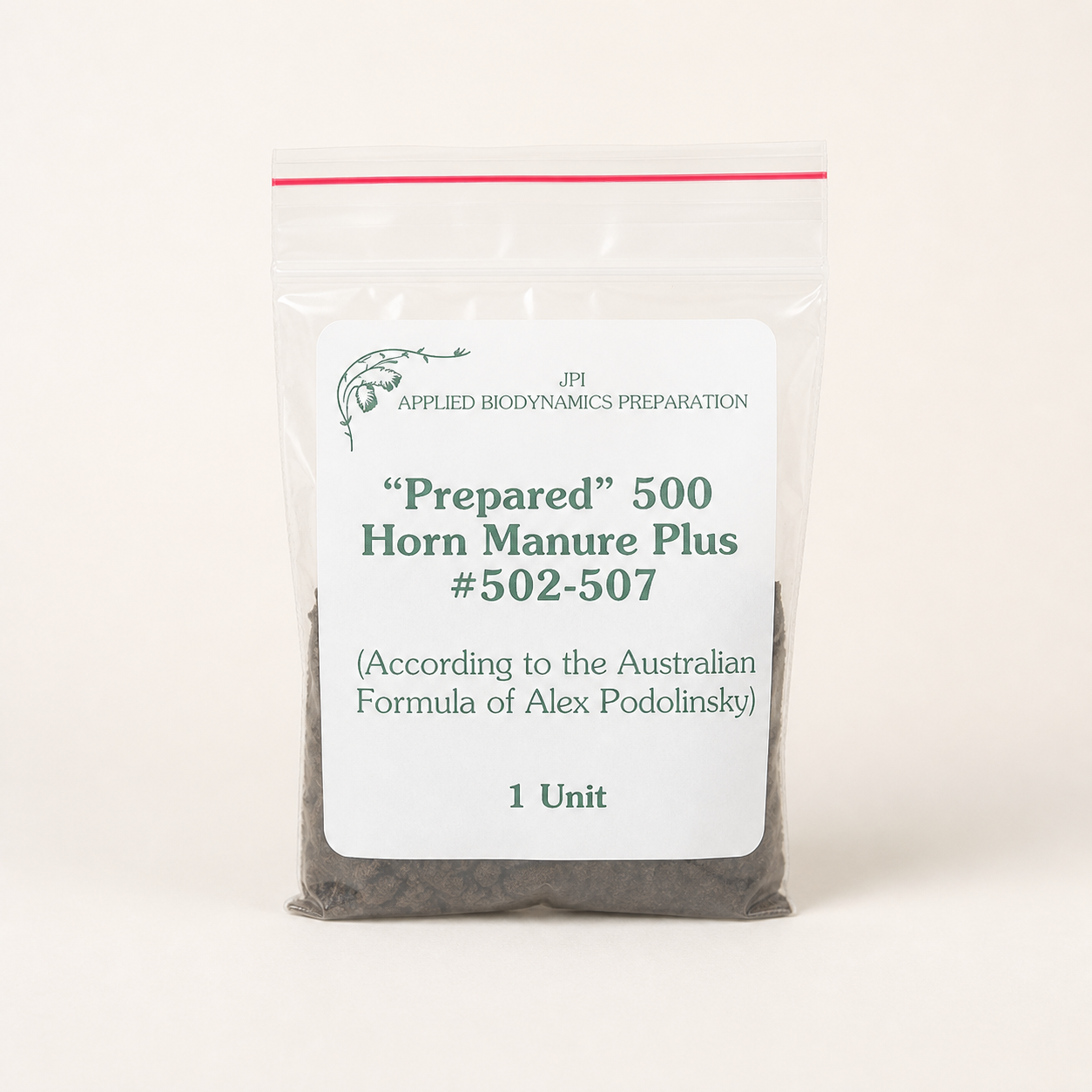 Prepared 500 Horn Manure Plus package on a clean studio background