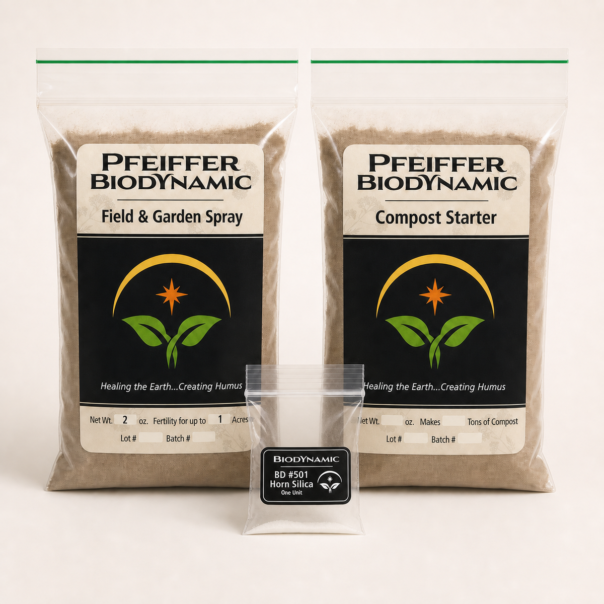 Biodynamic Quick Kit with Pfeiffer Field and Garden Spray, Compost Starter, and nearly empty BD 501