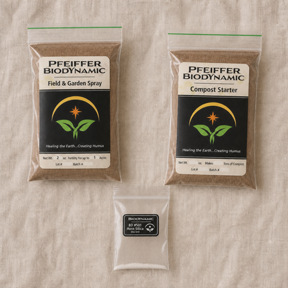 Biodynamic Quick Kit contents arranged in a top-down flat lay