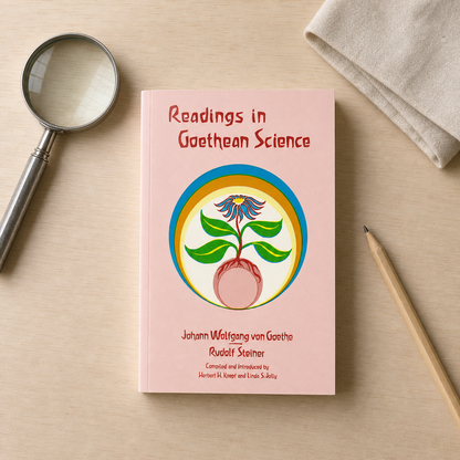 Readings in Goethean Science paperback on a neutral study table