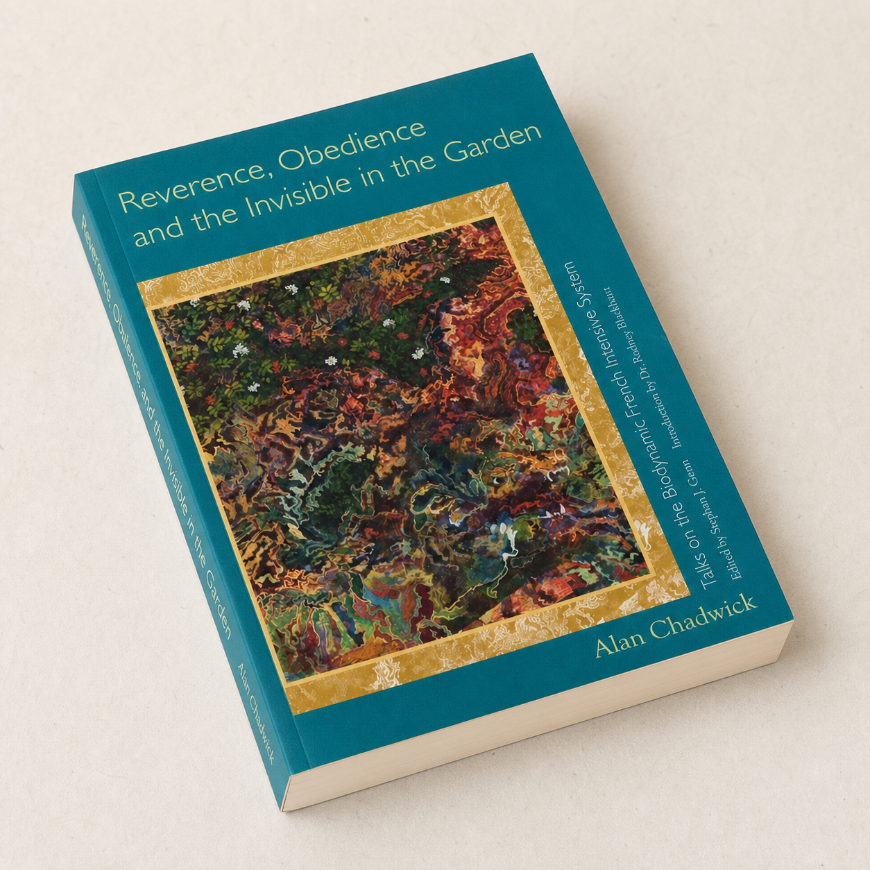 Reverence, Obedience, and the Invisible in the Garden paperback cover, binding, and page-edge detail