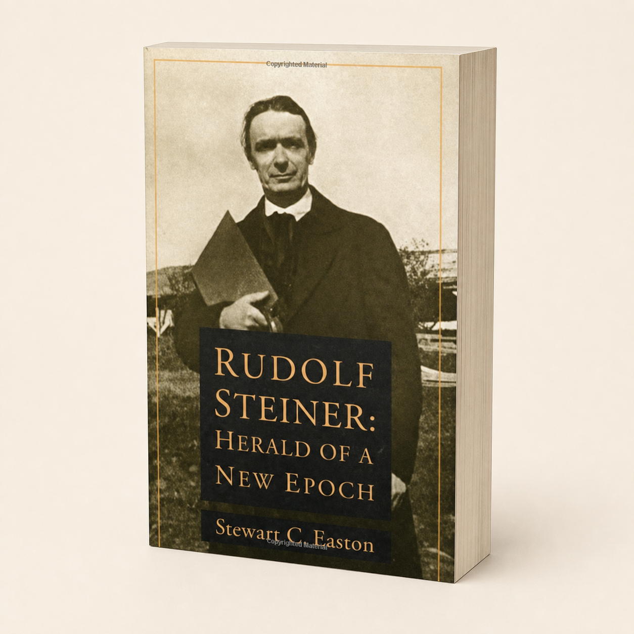 Rudolf Steiner: Herald of a New Epoch — 376-page, 25 mm paperback, three-quarter product view