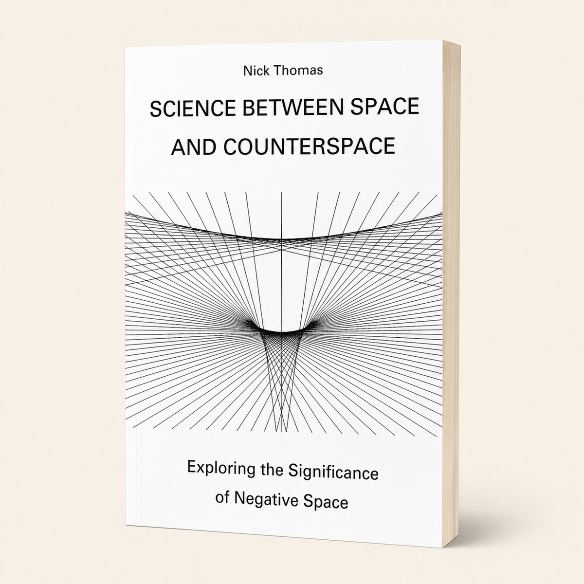 Science Between Space and Counterspace — accurate 192-page slim paperback three-quarter view