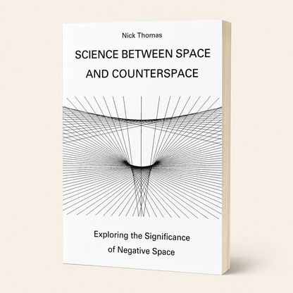 Science Between Space and Counterspace — accurate 192-page slim paperback three-quarter view