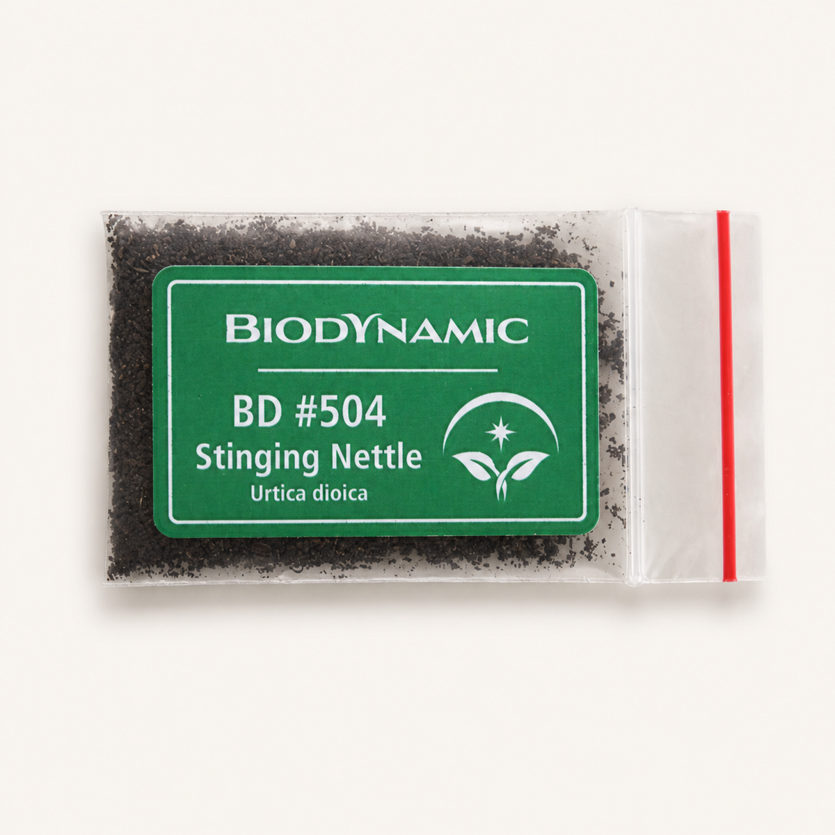 Biodynamic BD 504 Stinging Nettle Preparation package on a clean studio background