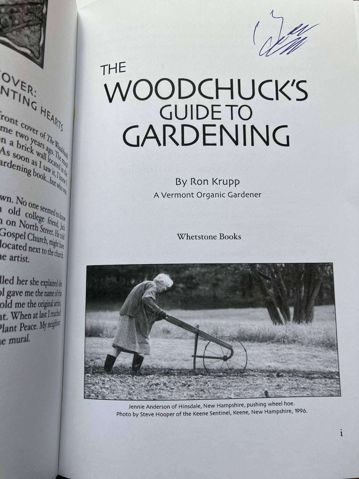 The Woodchuck's Guide to Gardening signed title page