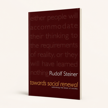 Towards Social Renewal 144-page paperback, slim three-quarter front view