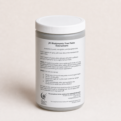 JPI Biodynamic Tree Paste container with full instruction label