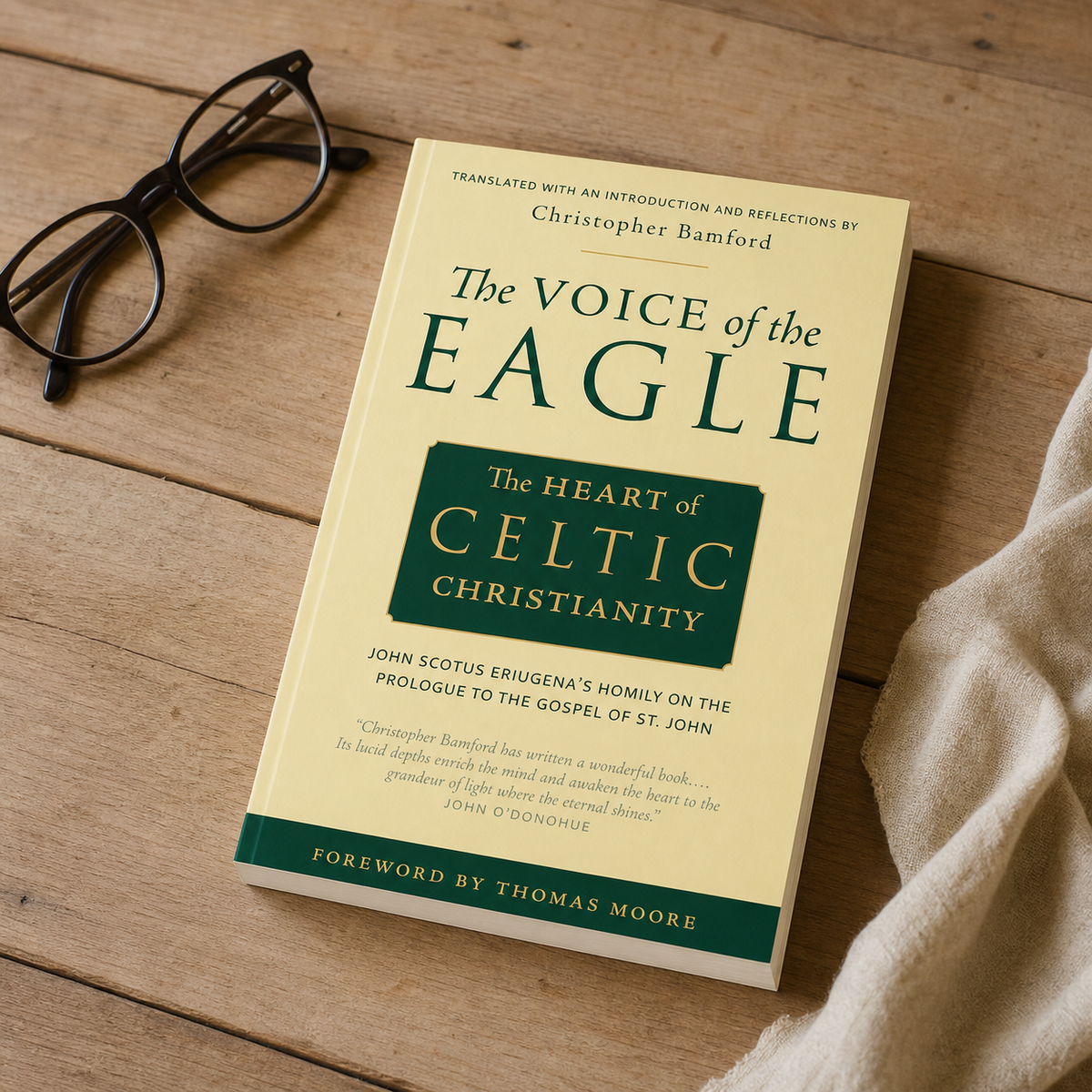 The Voice of the Eagle paperback on a naturally lit reading table